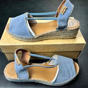 Toni Pons Wedge Espadrilles Bilda Womens 40 US Size 9 Texan (Denim) Color NEW